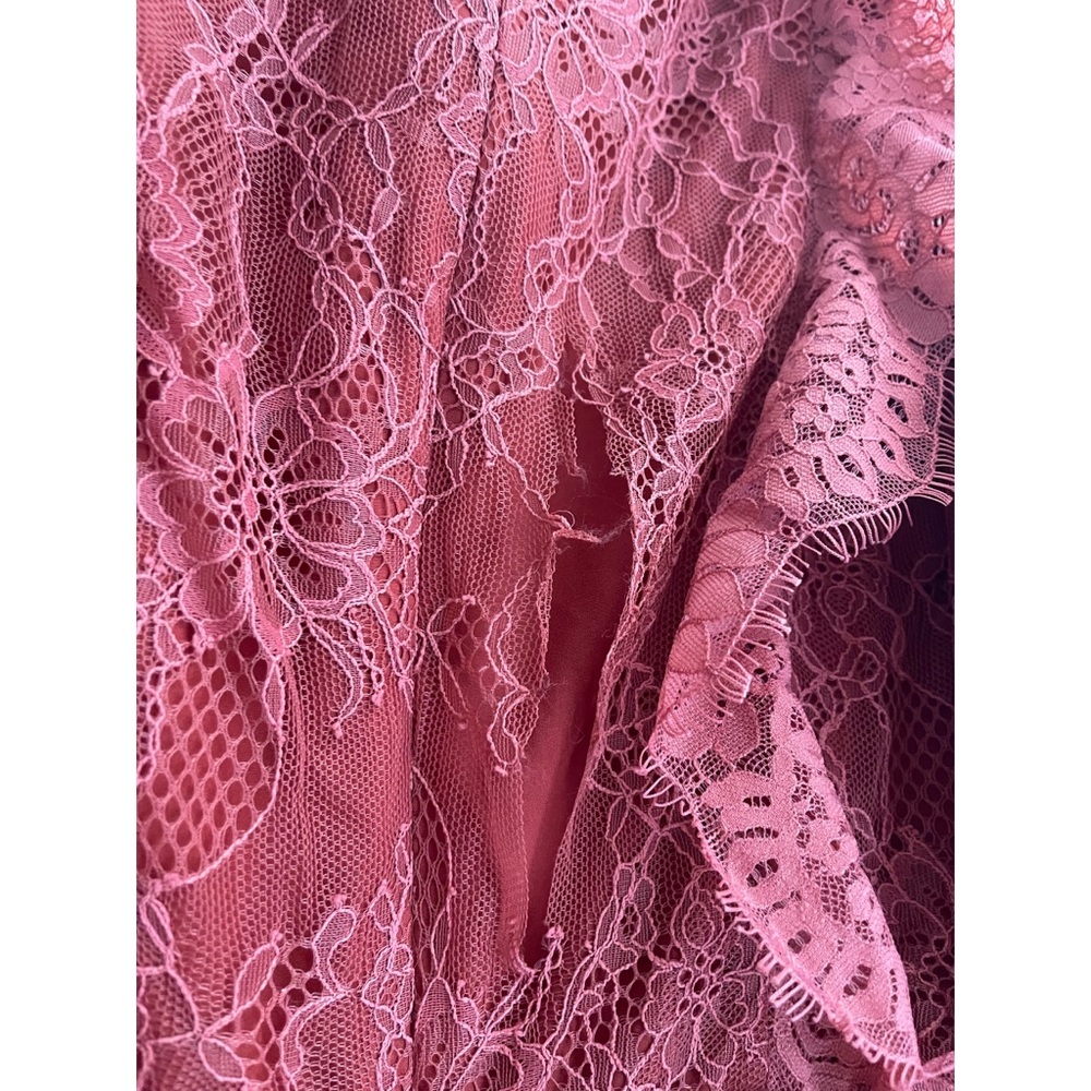 EYELASH-LACE MIDI-DRESS IN RUST - Picture 9 of 11